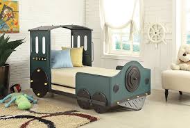 Tobi Green And Black Twin Train Bed