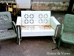 Vintage Metal Glider And Chairs Hymns