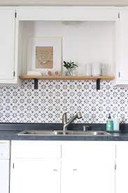 Pretty patterned tile can be super expensive so we want you to consider using a tile pattern to achieve the. Diy Stenciled Kitchen Backsplash Mandy Jackson