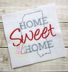 home sweet home mississippi embroidery