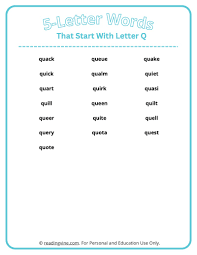 5 letter words that start with q