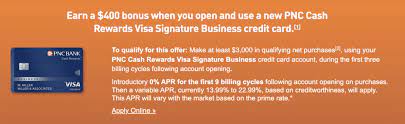 pnc cash rewards business card 400