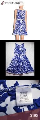 Milly Dress Midnight Floral Flare New Royal Blue Brand