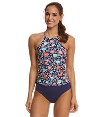 Anne Cole Lazy Daisy High Neck Tankini Top At Swimoutlet Com Free Shipping