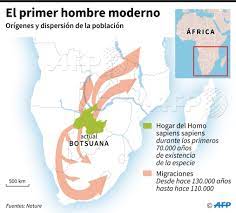 INFOGRAFÍA Mapa del sur de África mostrando la región de origen del hombre  moderno y la subsiguiente dispersión de ... | Agence France-Presse |  Scoopnest