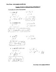 Calculus worksheet on volume by cross sections. Chain Rule With Power Chain Rule Solutions Course Hero