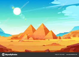 egyptian pyramids landscape cartoon