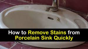 remove stains from a porcelain sink