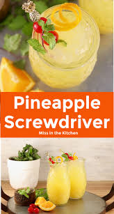 Add vodka, rosemary syrup and lemon juice. Pineapple Screwdriver Aloha Cocktail Miss In The Kitchen
