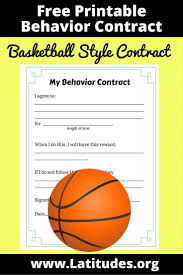 Free Behavior Contract Basketball Style Acn Latitudes