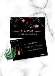 trendy makeup artist business card