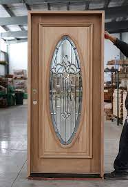 Oval Glass Exterior Mahogany Doors Cl 114