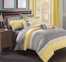Yellow And Grey Duvet Cover Set