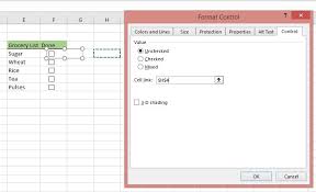 how to insert a checkbox in excel with