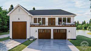 You can include a basement, loft, shop, garage, porch, outdoor pool, breezeway, rv as for the types of barndominiums you can build, they can be a regular house that looks like a barndominium, have a large garage, shop. Modern Farmhouse Apartment Garage Oak Hills