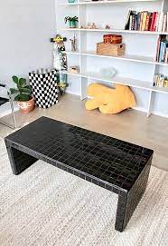 Tile Coffee Table In All Black Gloss