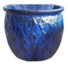 Large Ceramic Planter Blue Rainey V6335