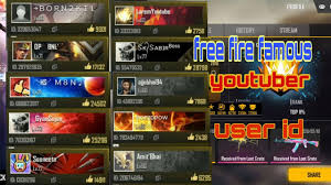 Free fire is a mobile survival game that is loved by many gamers and streamed on youtube. Free Fire Id Free Fire Youtuber Id Hmgaming Free Fire Youtube Id All Famous Youtuber Id Part 1 Youtube