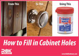 how to fill in cabinet holes or s