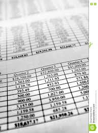 List Or Chart Of Money Investments Wealth Growth Stock Image