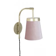 Walther Wall Light In Brass With Pink Shade