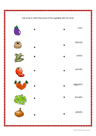 Vegetables And Fruits Match English Esl Worksheets Fun