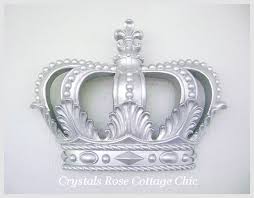 Silver Bed Crown Canopy Fleur De Lis