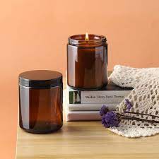 Amber Candle Jar With Urea Lid 180 Ml