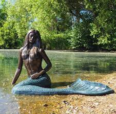 Large Metal Sitting Mermaid Garden