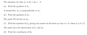 The Equation Of A Line L1 Is 2x 3y