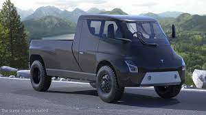 tesla pickup truck rendered in 3d with