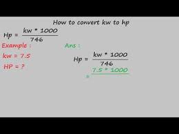 How To Convert Kw To Hp Electrical Formulas Youtube