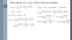 how to find the derivative of cos2x