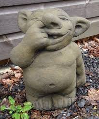 Large Troll Garden Ornament Giving The
