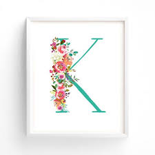 Letter K Wall Art Nursery Prints