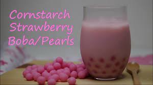cornstarch strawberry boba pearls