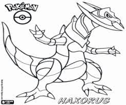 Pokemon coloring pages for kids. A Pokemon Dragon Haxorus Coloring Page Printable Game