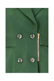 Yumi Green Military Coat With Zip