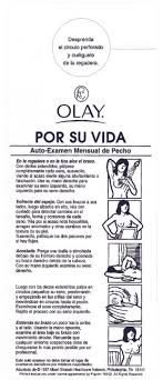 Spanish English Breast Cancer Awareness Self Exam In Shower Chart