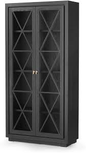 Black Wenge Oak Cabinet Glass Doors