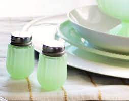 Vintage Jadeite Green Milk Glass Salt