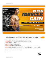 clean muscle gain nutrition plan by