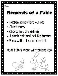 Elements Of A Fable Reading Lessons 4th Grade Reading