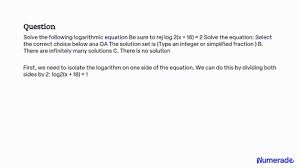 Solved Solve The Following Logarithmic