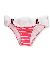 Raisins Sunshine Pink White Ruched Side Bikini Bottom Zumiez