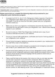 Suggested Guidelines For Refrigeration Plant Maintenance