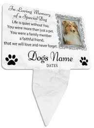 Dog Photo Personalised Memorial Plaque