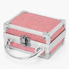 pink glitter lock box makeup set