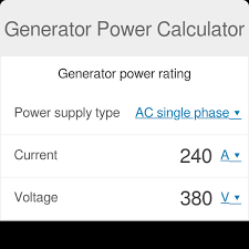 generator power calculator