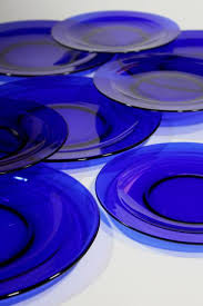 Vintage Cobalt Blue Glass Dishes